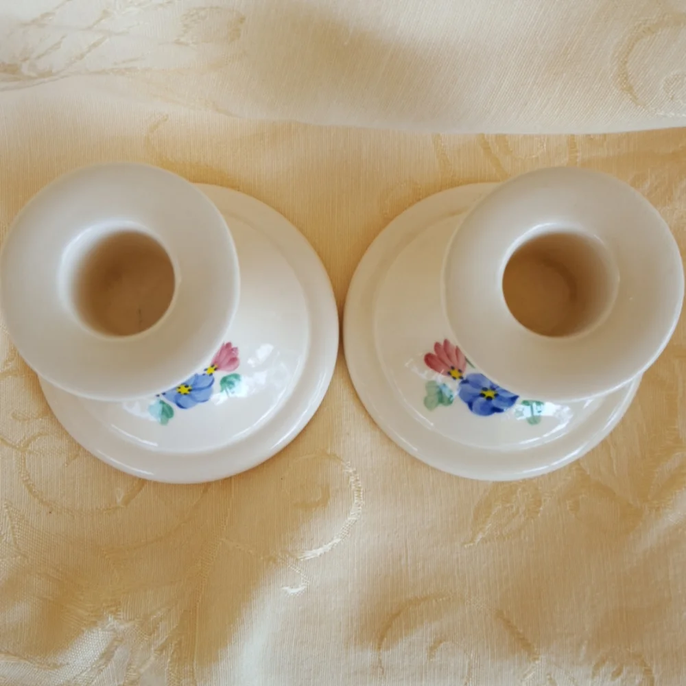 Candle Holder Set of 2 Hand Painted New